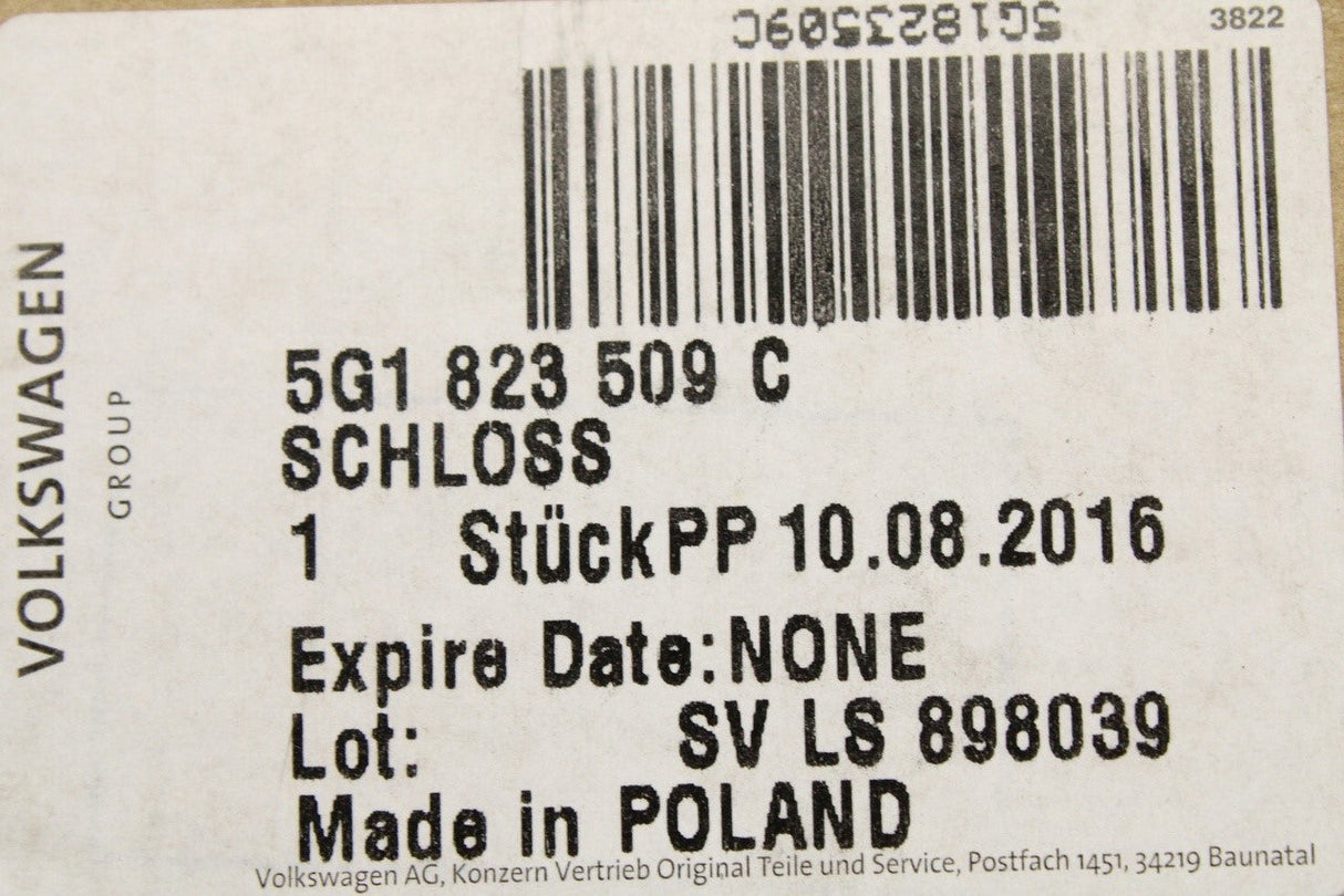 VW Golf MK7.5 Passat B8 Tiguan Multivan bonnet lid lock catch 5G1823509C
