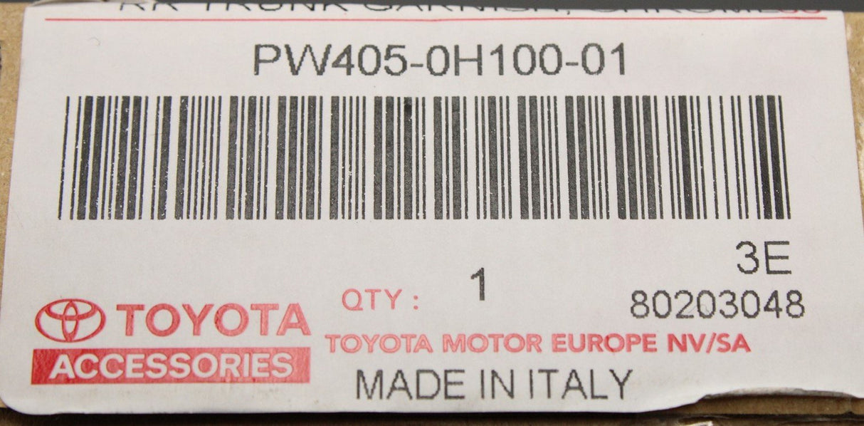 Toyota Aygo X chrome boot trim PW405-0H100-01