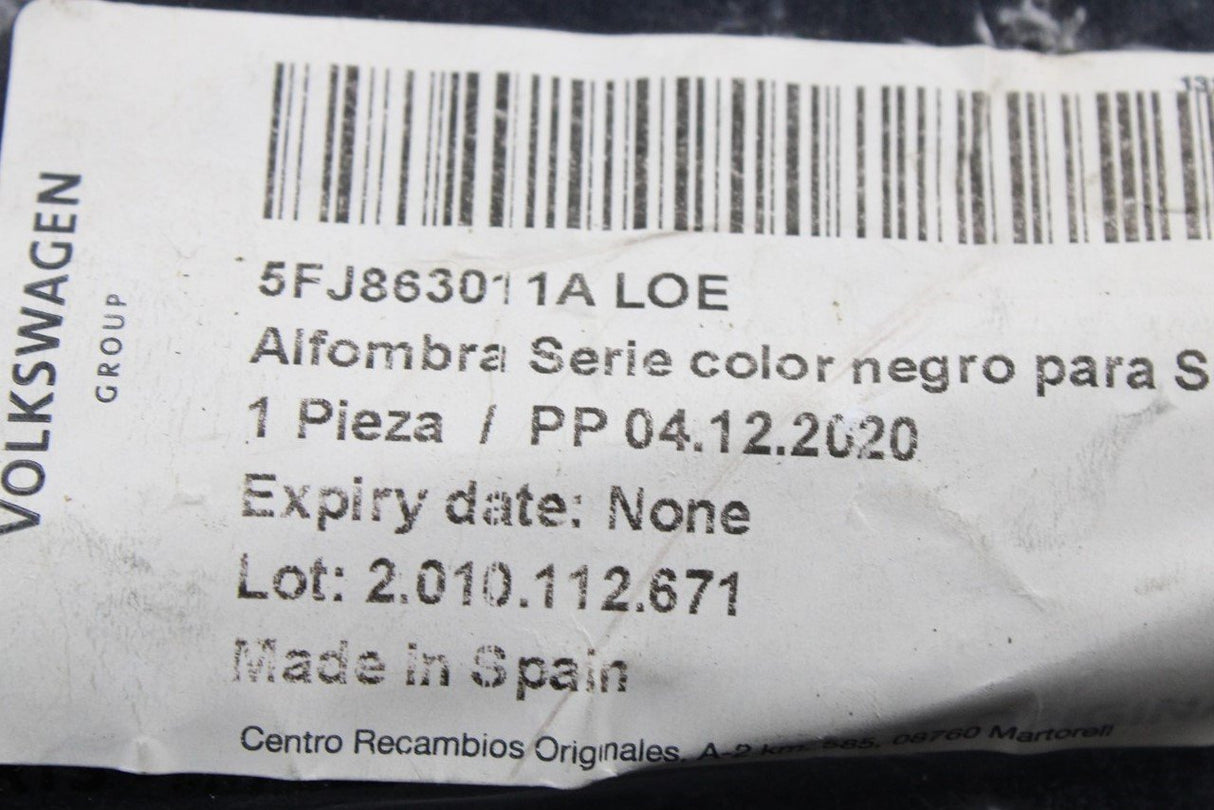 SEAT Tarraco 2019-on 7-seater carpet floor mats (3rd row) 5FJ863011A LOE