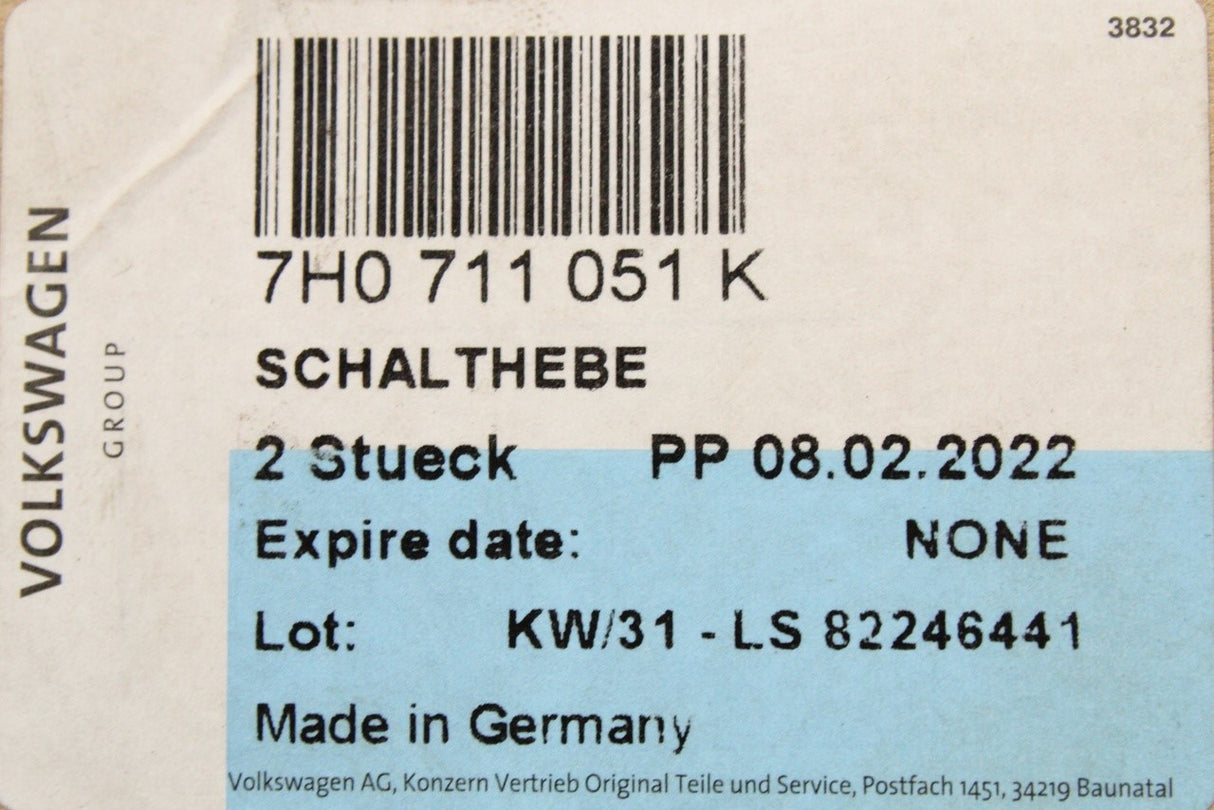 VW Transporter 2006-2015 gearbox selector mechanism arm 7H0711051K