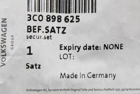 VW Passat B6 2005-2011 front wing attachment screw kit 3C0898625