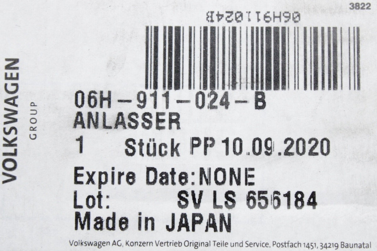 Audi A4 A5 10-17 A6 A8 Q5 13-17 1.8 2.0 TFSI starter motor 06H911024B