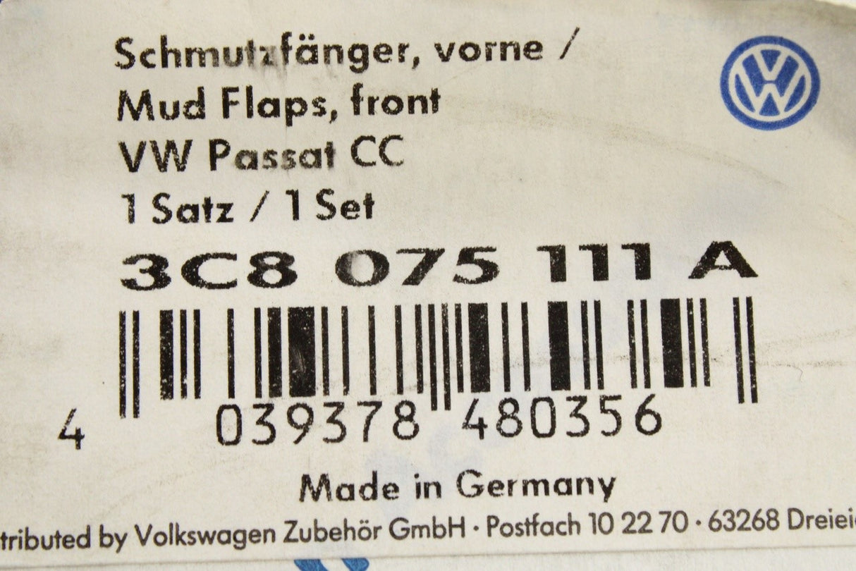 VW CC 2012-17 accessory mud flap set (front) 3C8075111A
