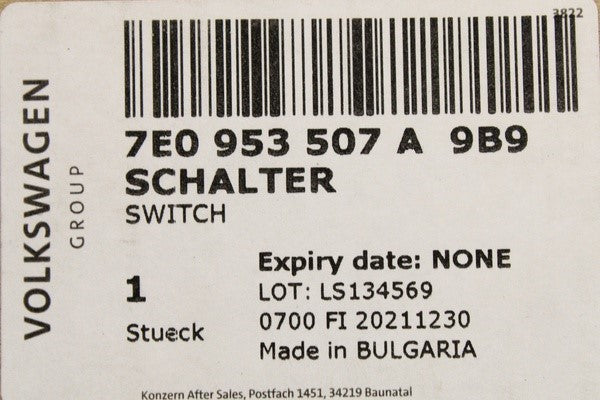 VW Transporter T6 2016-19 steering column stalks switch 7E0953507A 9B9