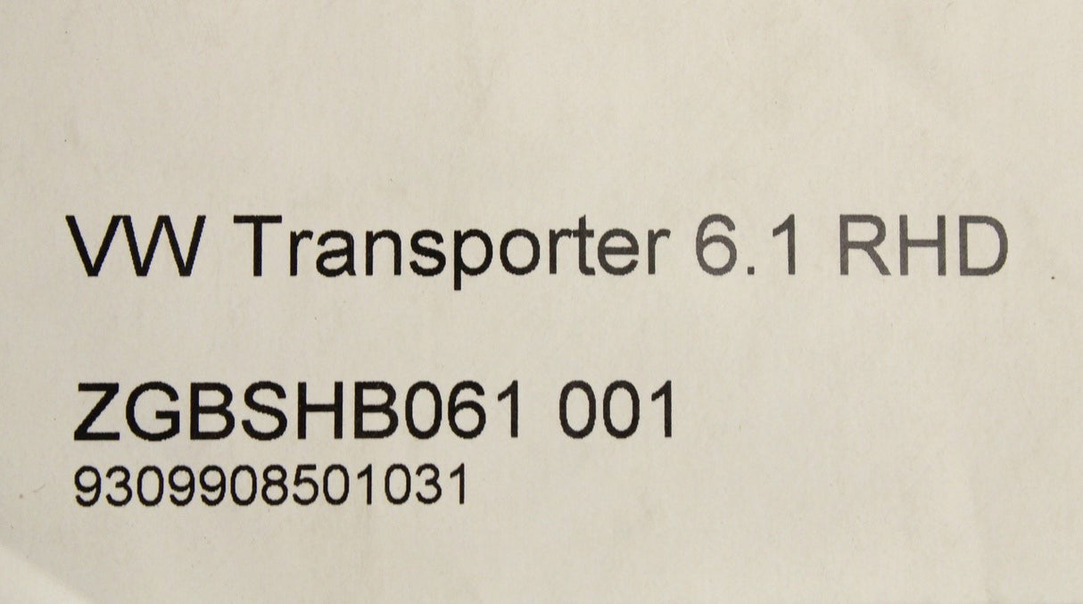 VW Transporter T6.1 20-on one-piece textile floor mat (2+1) ZGBSHB061001