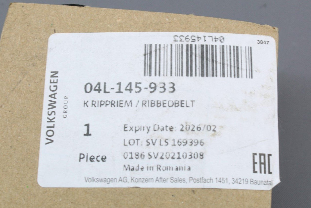 VW Transporter T6 Crafter Auxiliary drive belt 21.36x1091mm 04L145933