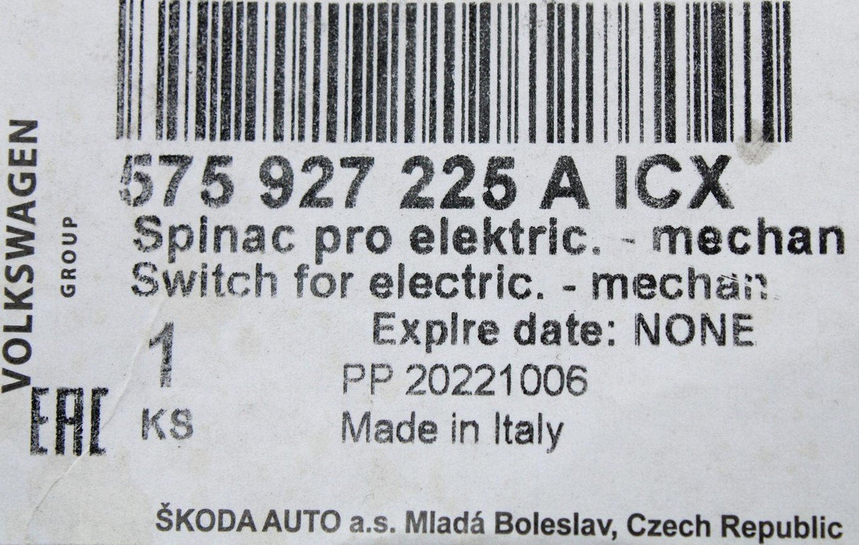 SEAT Ateca 2016-on electronic handbrake brake switch 575927225A ICX