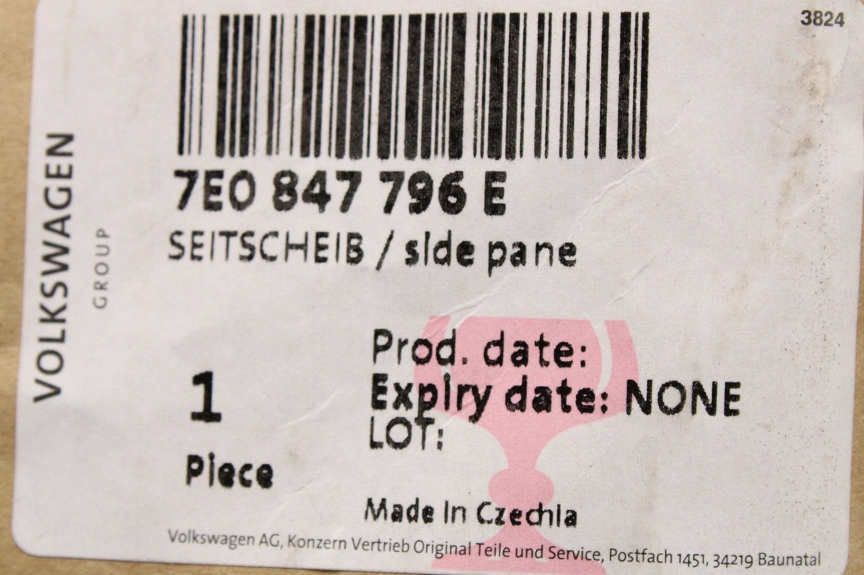 VW Transporter T5 T6 2010-20 sliding side window (right) 7E0847796E
