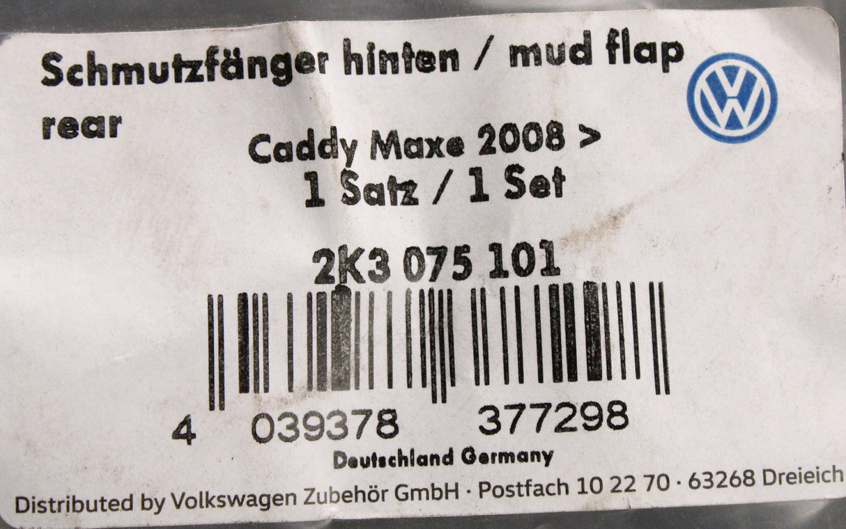 VW Caddy Maxi 2008-10 mud flaps (rear) 2K3075101