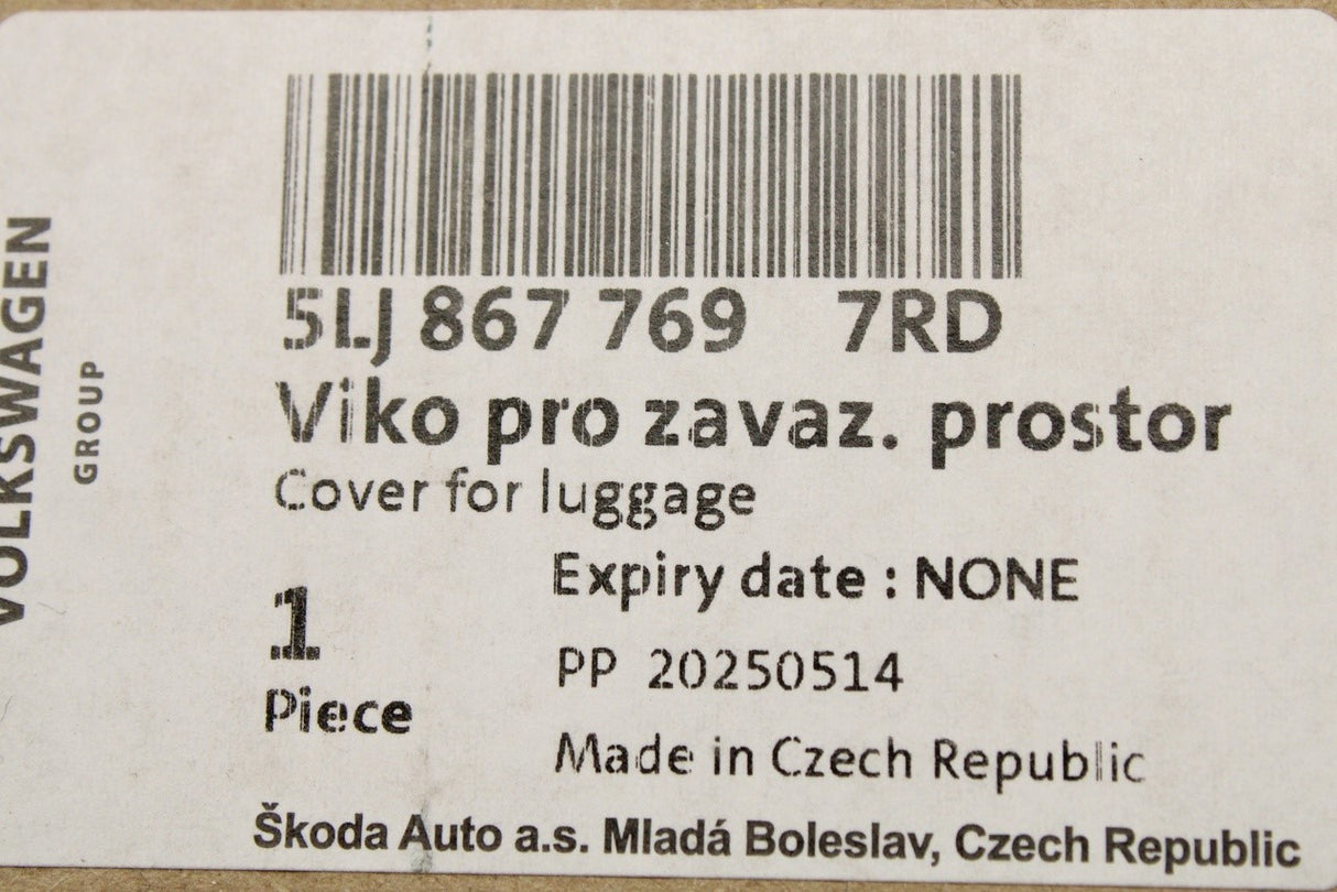 Skoda Elroq 2025-on parcel shelf luggage cover 5LJ867769 7RD