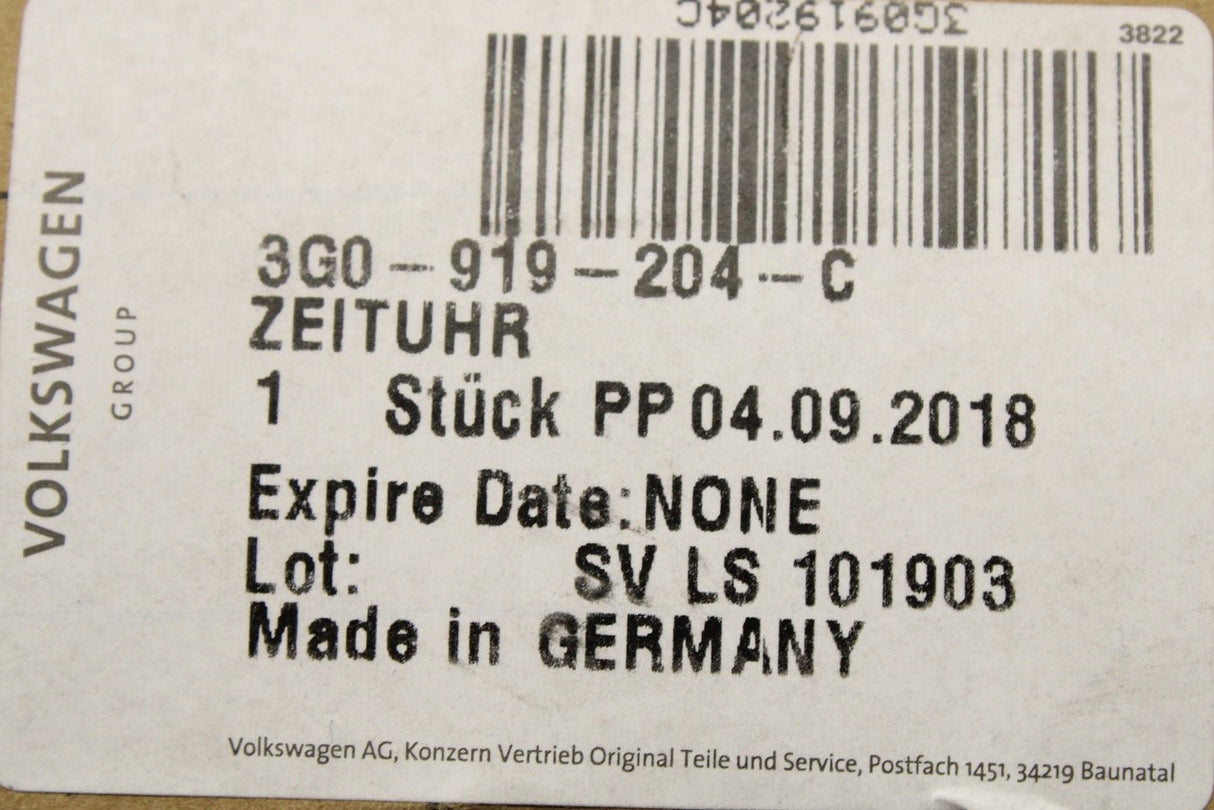 VW Passat B8 2015-on Arteon dashboard analouge clock 3G0919204C