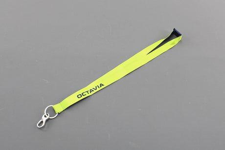 Skoda Octavia accessory lanyard with clip (blue/lime yellow) 5E3087610