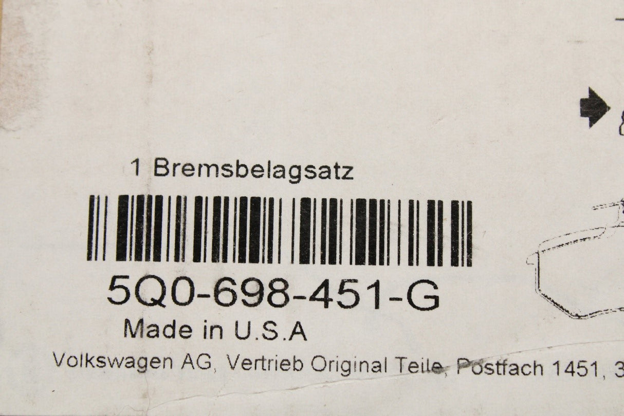 VW Audi Skoda SEAT rear brake pads 5Q0698451G