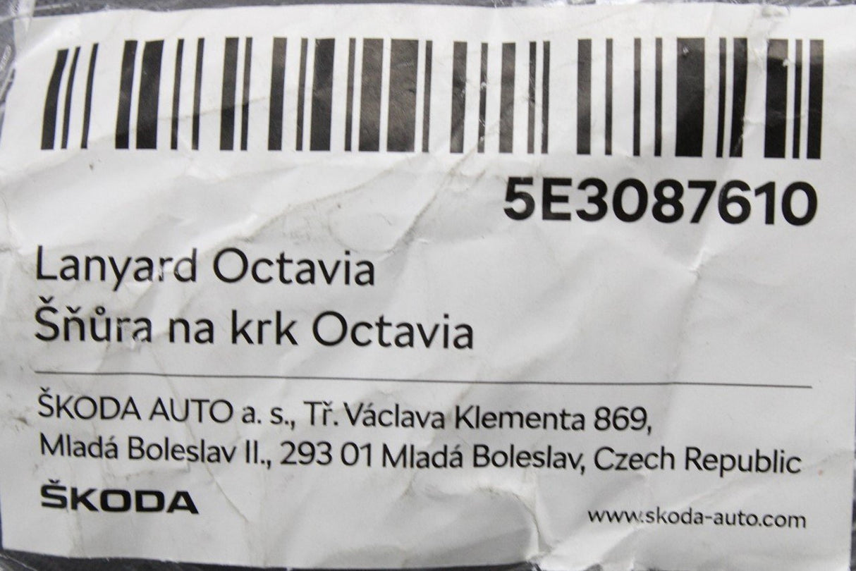 Skoda Octavia accessory lanyard with clip (blue/lime yellow) 5E3087610