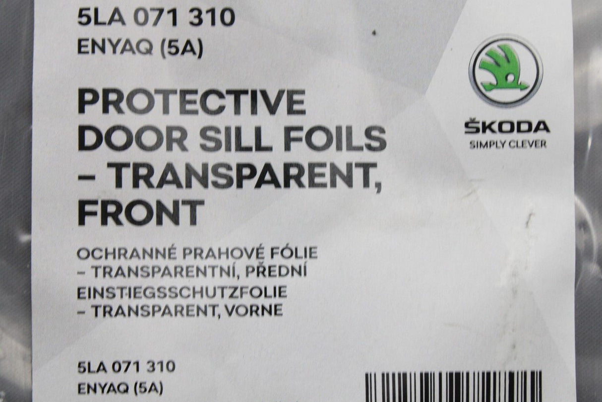 Skoda Enyaq 2021-On front door seal protectors (clear foil) 5LA071310