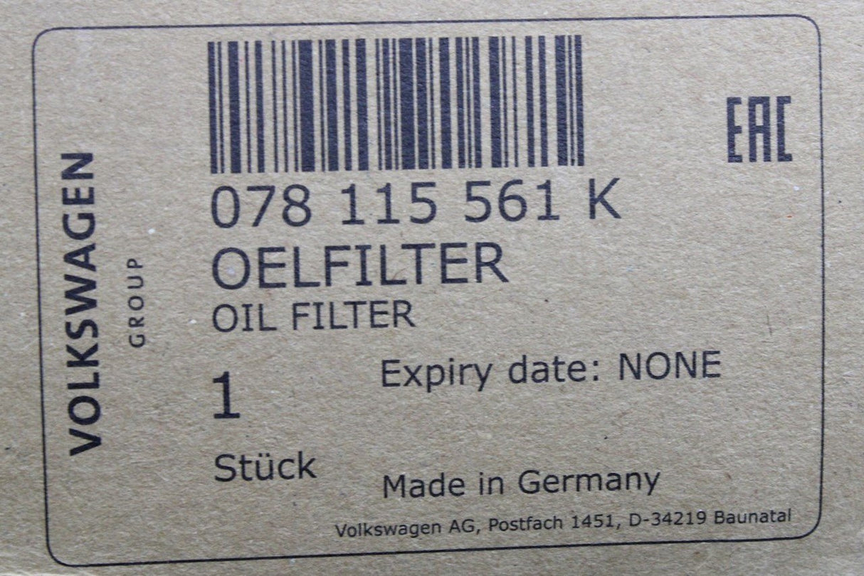 Audi RS6 C5 2002-2004 4.2l V8 biturbo Oil filter 078115561K