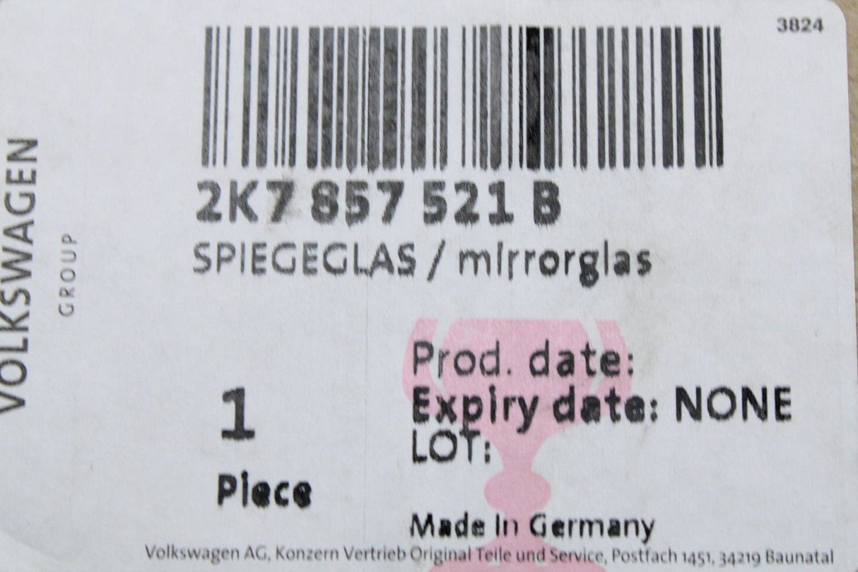 VW Caddy 2021-on wing mirror glass (left) 2K7857521B