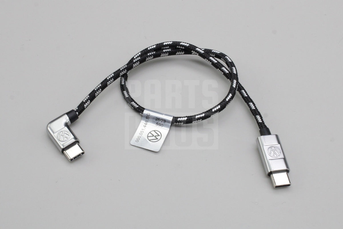 VW Volkswagen USB-C to USB-C braided media in cable (30cm) 000051446BG