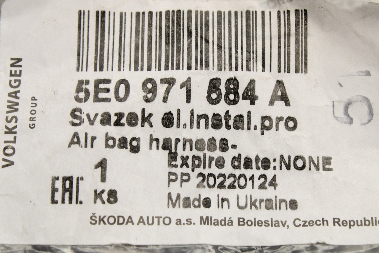 Skoda Fabia Karoq Kodiaq Octavia Superb airbag wiring harness 5E0971584A