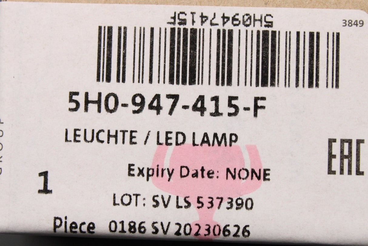 VW Golf MK8 Skoda Kodiaq 24-on rear foot well LED lamp (x1) 5H0947415F