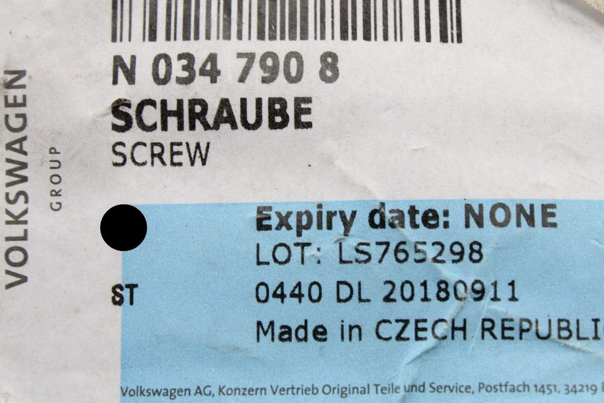 VW Audi Skoda SEAT hexagon head bolt M10x100 N0347908