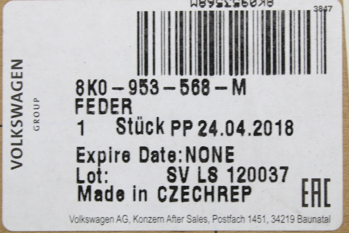 Audi A4 S4 A5 RS4 RS5 2010-2017 clock spring squib 8K0953568M