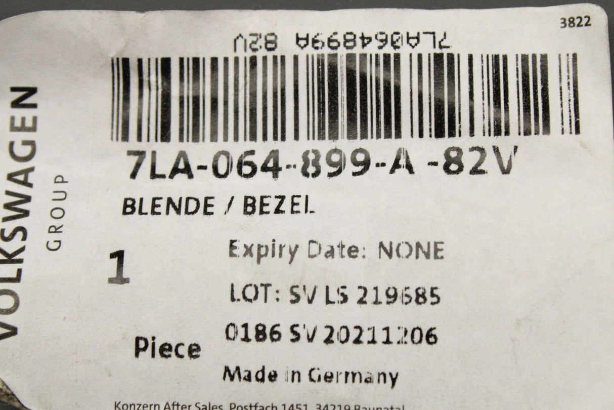 VW California Ocean 2020-on cupboard socket trim 7LA064899A 82V