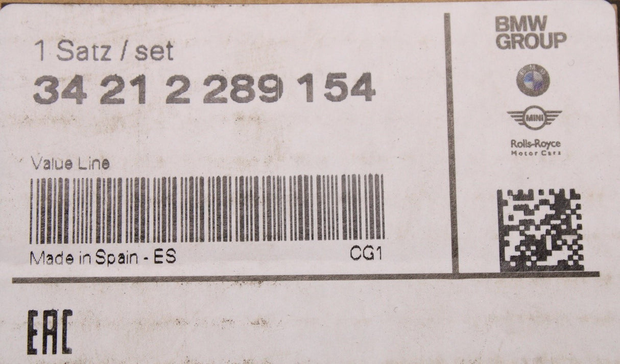 BMW MINI R55 R56 R57 2005-15 rear brake pads with sensor 34212289154