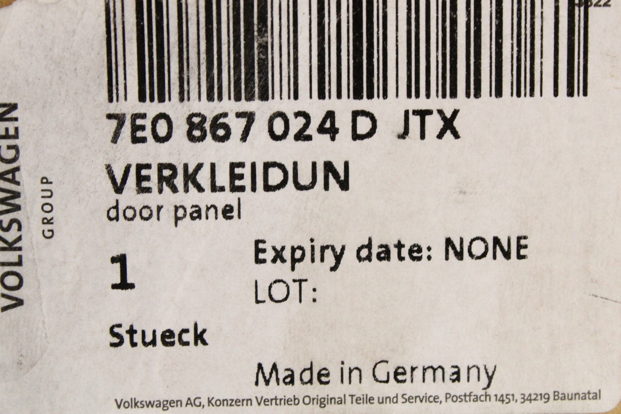 VW Transporter T6 2016-20 door card panel (front right) 7E0867024D JTX