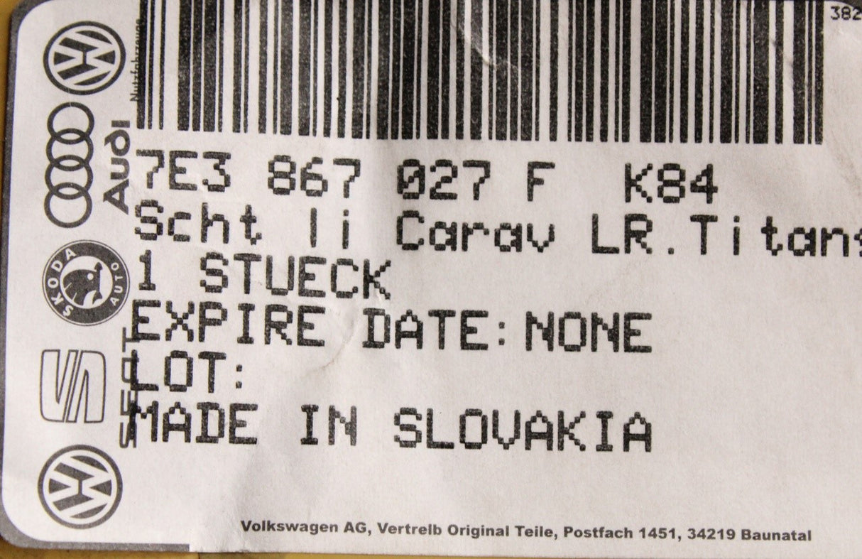 VW Caravelle T5.1 T6 sliding door card trim (left) 7E3867027F K84