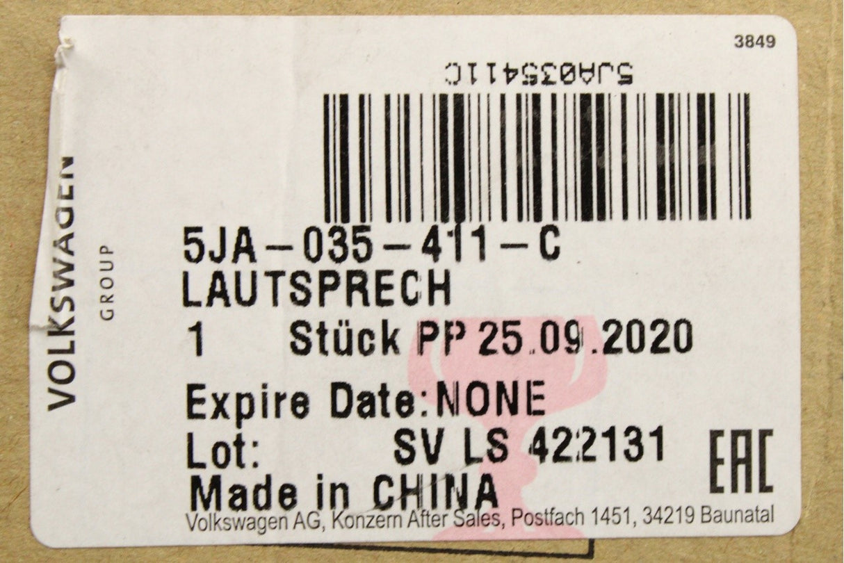 Skoda Fabia 15-21 Rapid 13-on SEAT wide-band speaker (rear) 5JA035411C