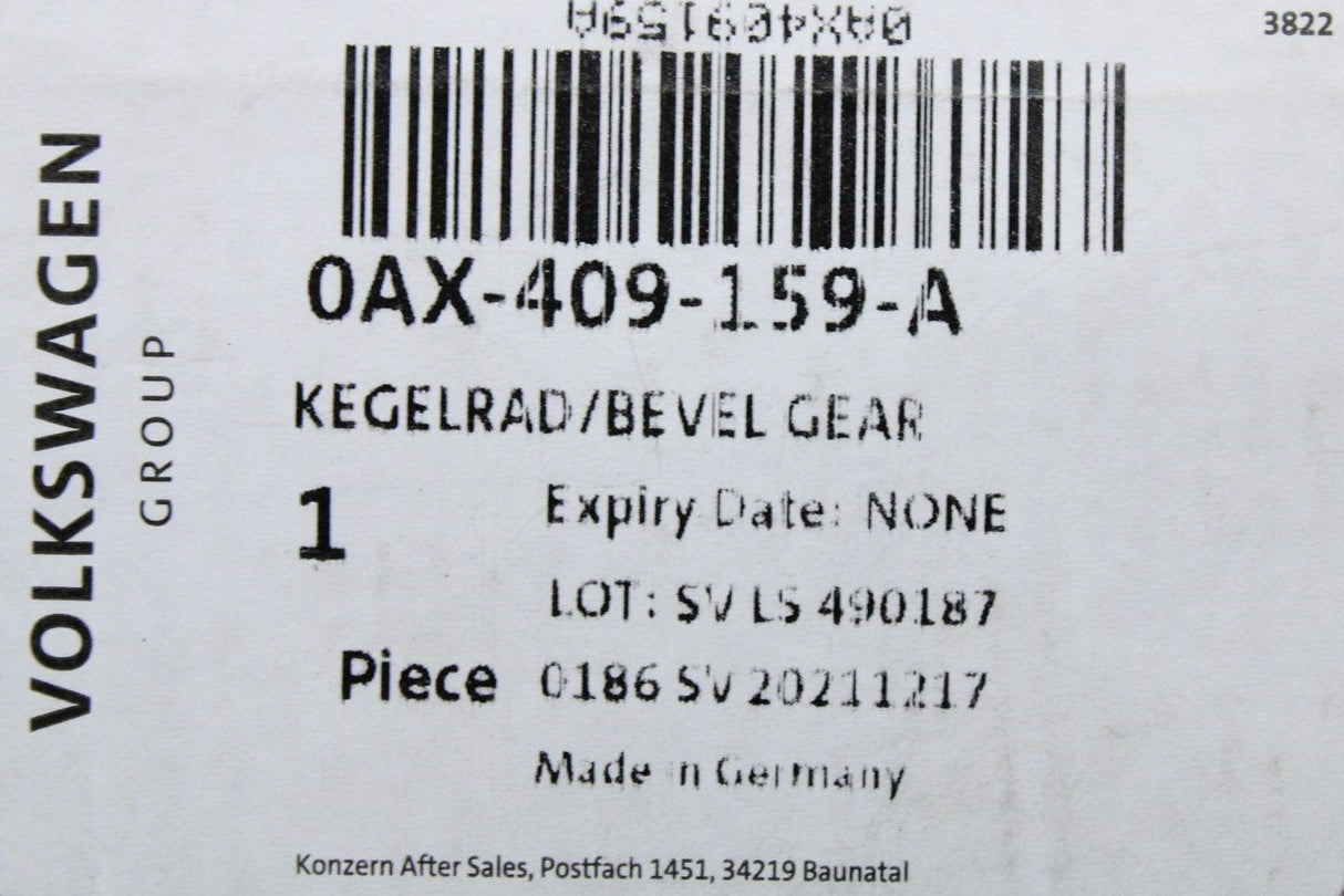 VW Audi Skoda SEAT bevel gear 0AX409159A