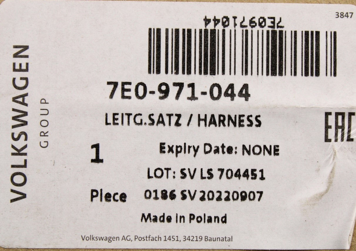 VW California T6 2016-20 leisure battery wiring harness 7E0971044