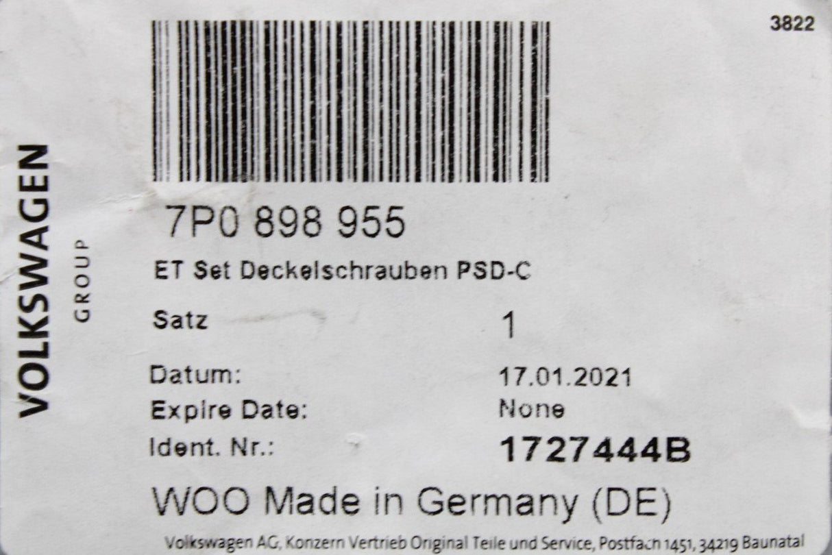 VW Golf Touareg Touran sunroof glass attachment parts kit 7P0898955