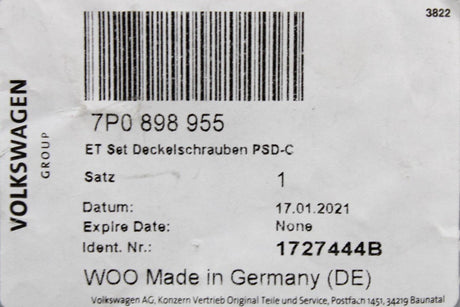 VW Golf Touareg Touran sunroof glass attachment parts kit 7P0898955
