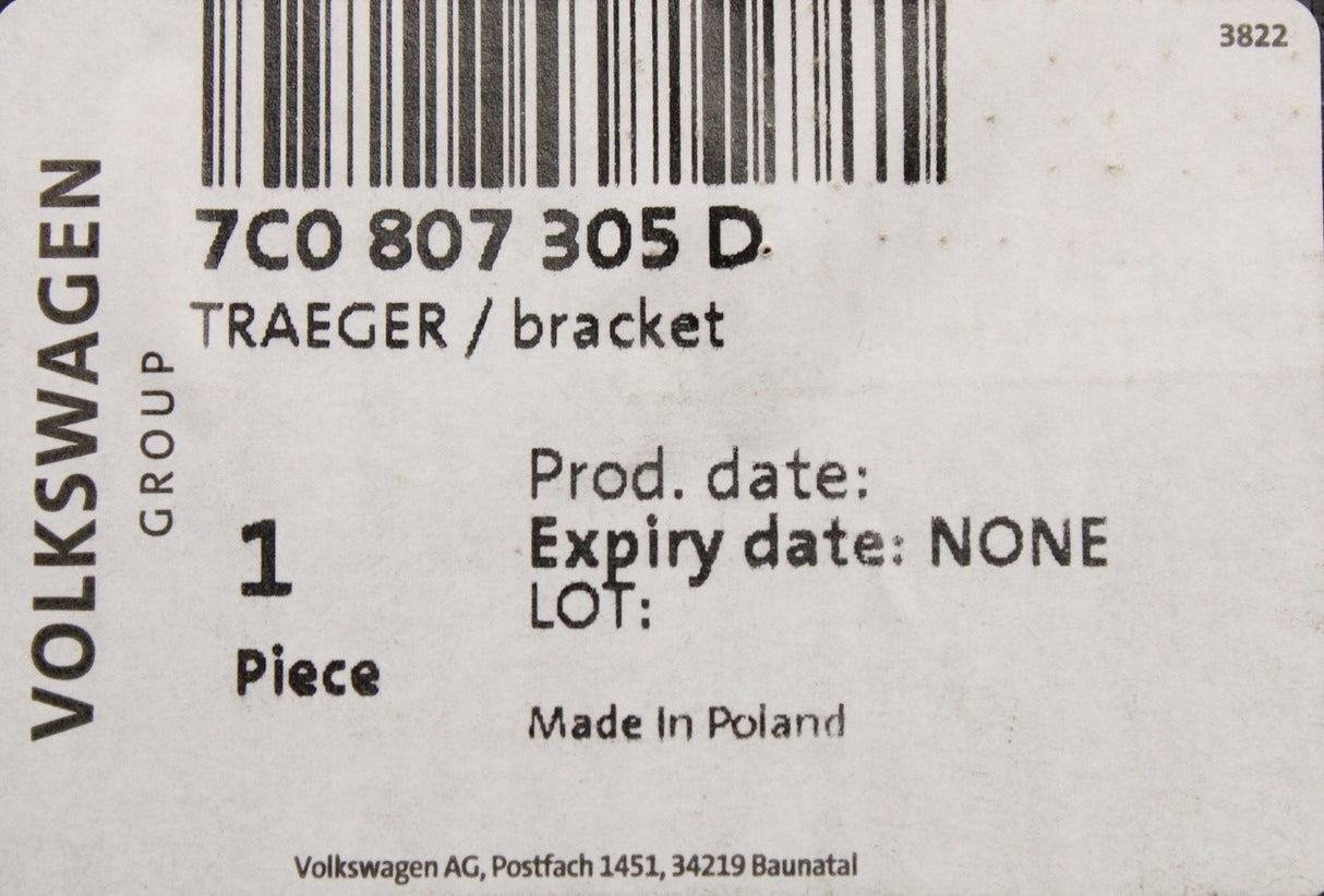 VW Crafter 2017-on rear bumper carrier 7C0807305D
