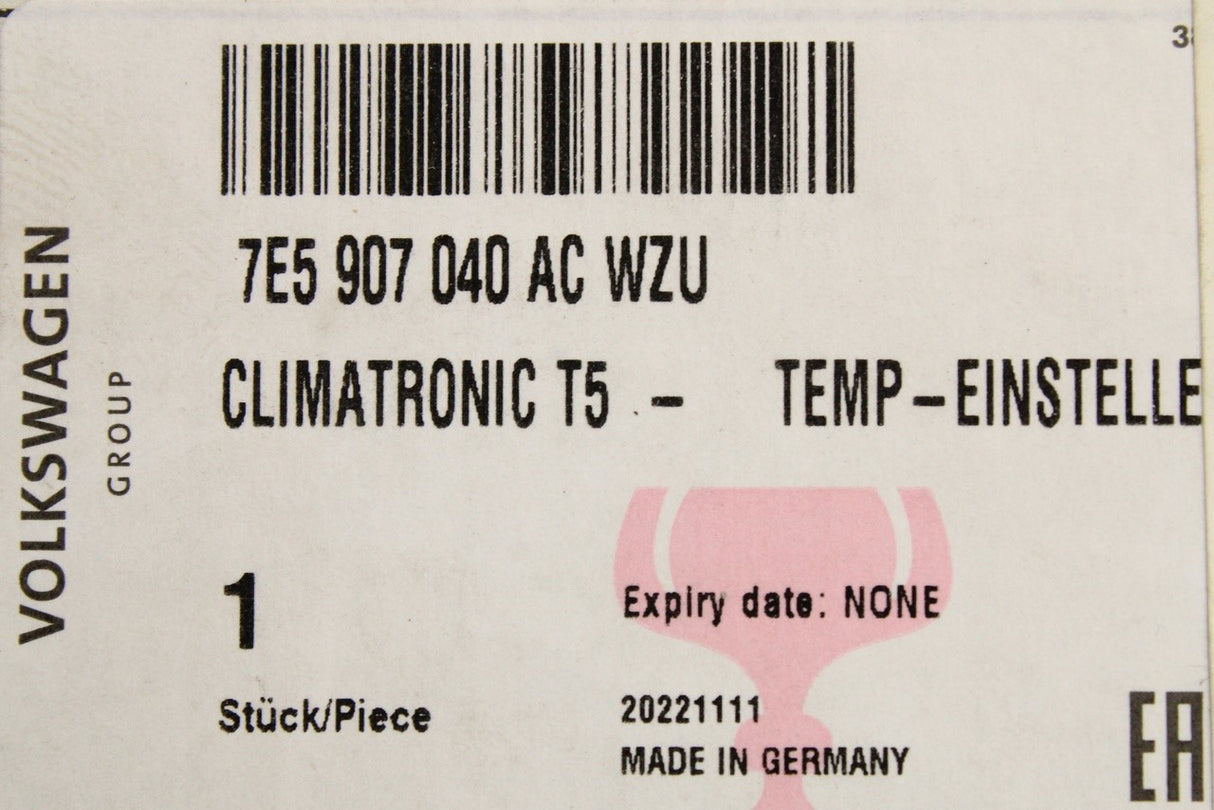 VW California 2012-2015 A/C heater control panel 7E5907040AC WZU