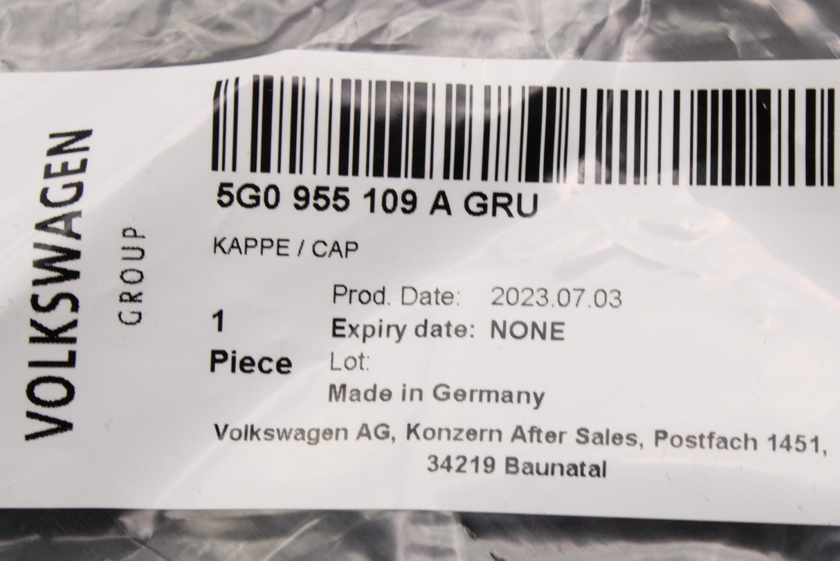 VW Golf GTI GTD 2013-20 headlight washer cover cap (left) 5G0955109A GRU