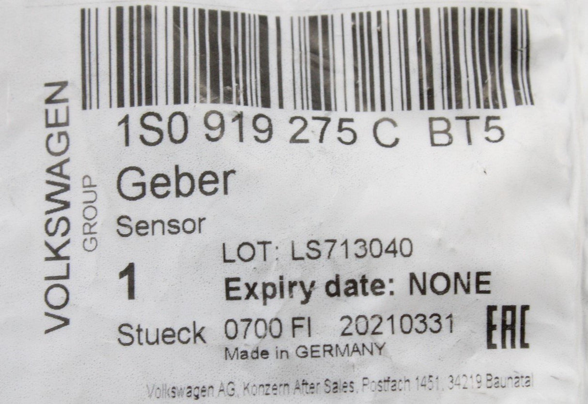 VW Amarok 2H 2013-on PDC parking sensor silver (rear) 1S0919275C BT5