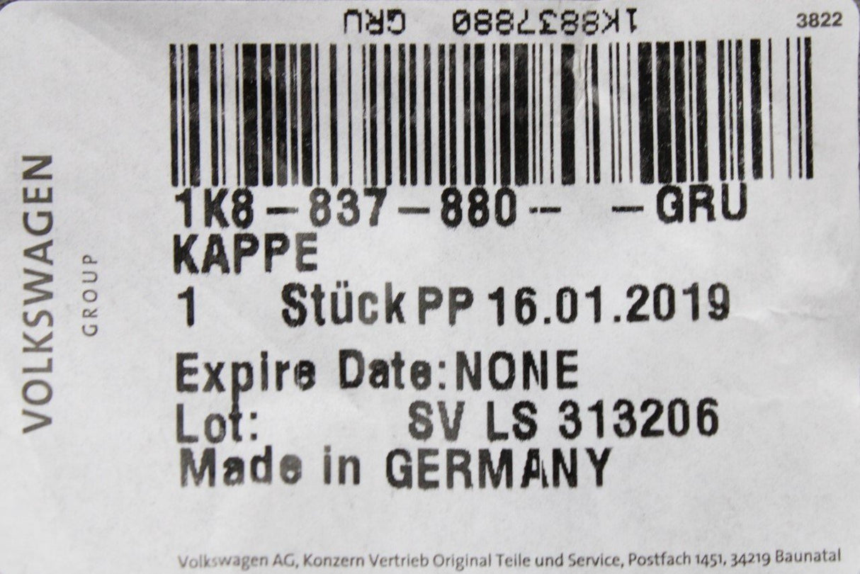 VW Golf MK6 SEAT Skoda front door lock cover (right) 1K8837880 GRU