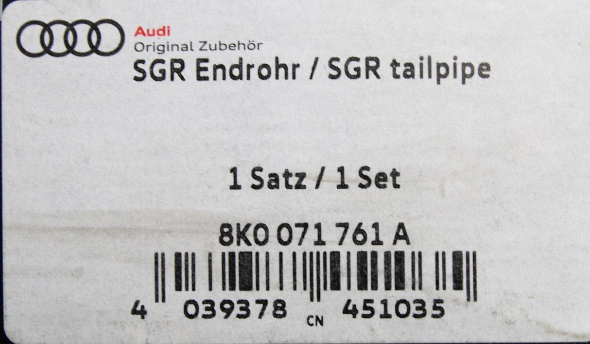 Audi exhaust tailpipe tip trim (black chrome) 8K0071761A
