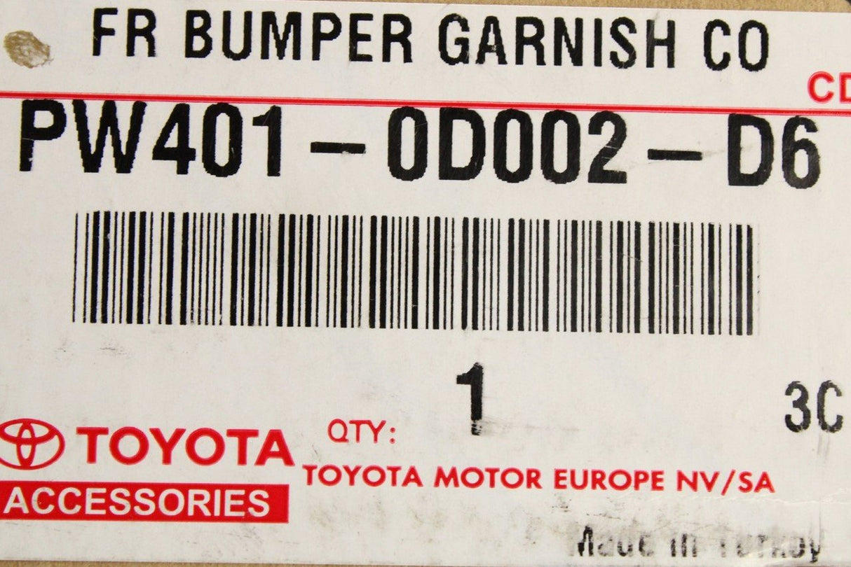 Toyota Yaris 2020-on vivid coral bumper trim (front) PW401-0D002-D6