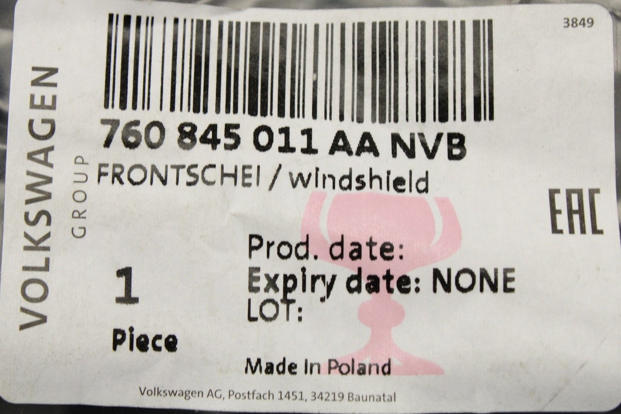 VW Touareg 2018-on front windscreen glass 760845011AA NVB