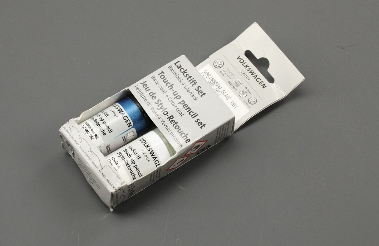 VW touch up paint & lacquer set 2x 9ml caribbean blue (LD5J) LST0M2D5J