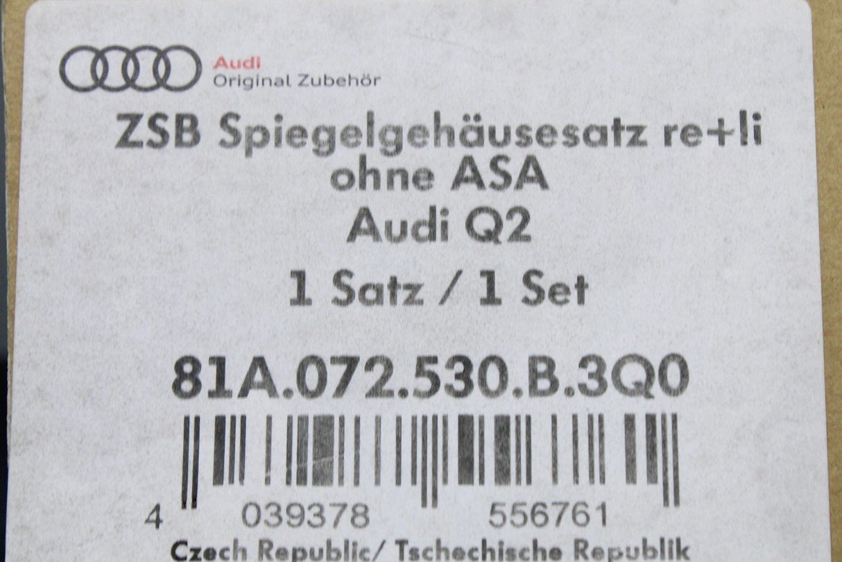 Audi Q2 SQ2 2017-on carbon fibre mirror caps 81A072530B 3Q0