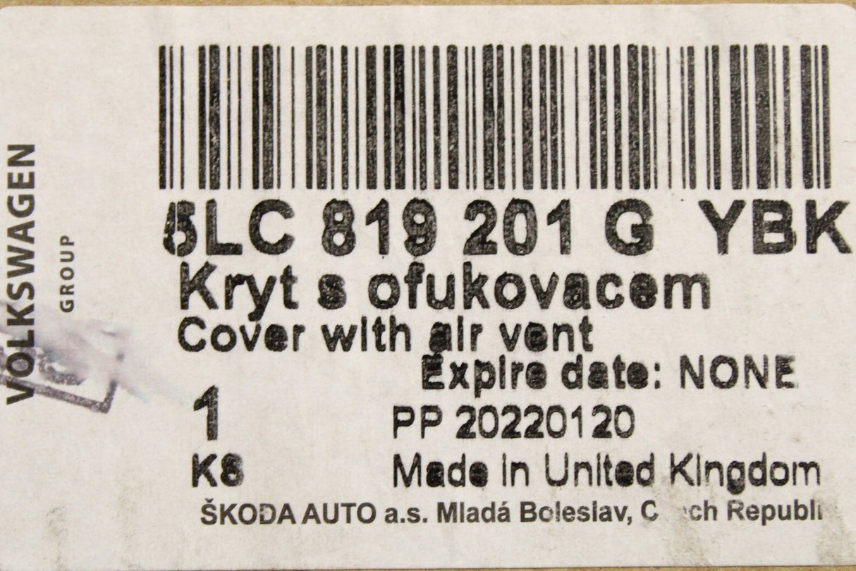 Skoda Enyaq 2021-on RHD dashboard trim with air vent 5LC819201G YBK