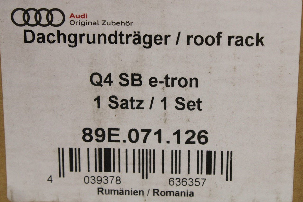 Audi Q4 e-Tron Sportback 2021-on accessory roof bars set 89E071126