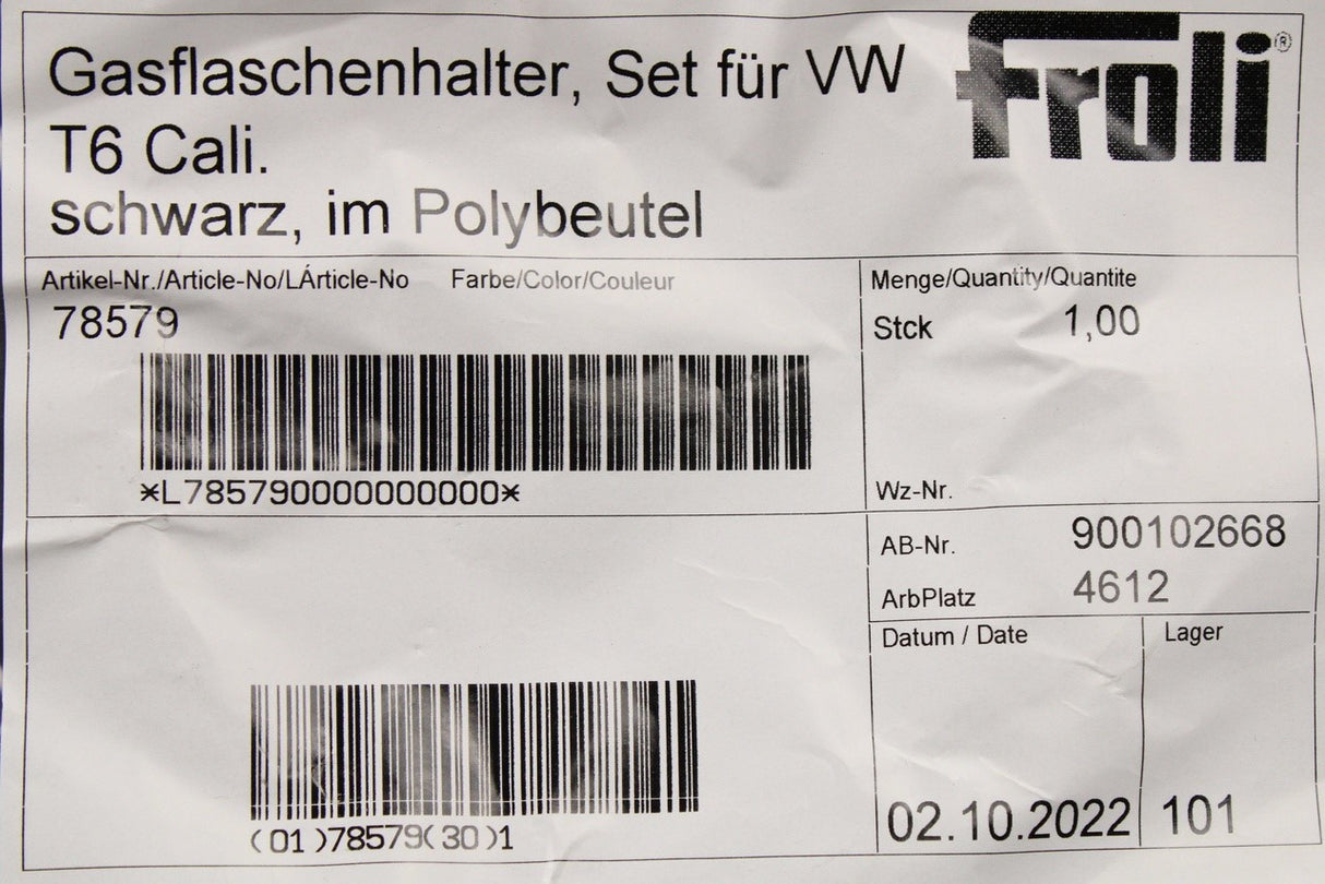 VW California T6.1 2020-on gas bottle retainer strap 7LA859789