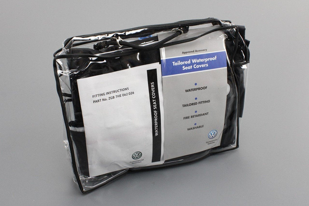 VW Transporter T6 T6.1 Kombi rear double seat covers black ZGB7HE062026