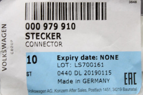 VW Audi Skoda SEAT aerial wire female connector set (x10) 000979910